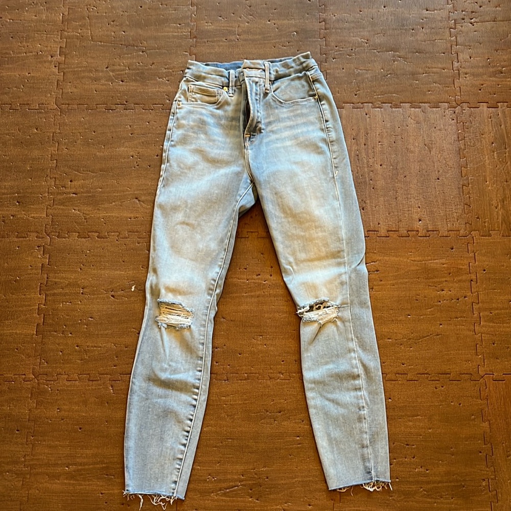 Good American - Good Waist Crop, Raw Edge